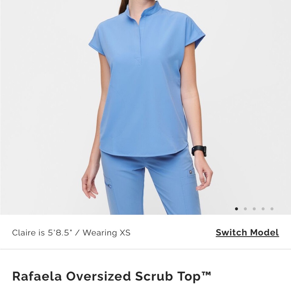 Rafaella Oversized Scrub Top - Blue